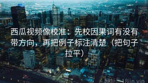 西瓜视频像校准：先校因果词有没有带方向，再把例子标注清楚（把句子拉平）