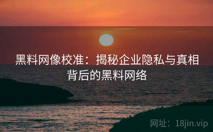 黑料网像校准:揭秘企业隐私与真相背后的黑料网络 黑料网像校准:揭秘企业隐私与真相背后的黑料网络